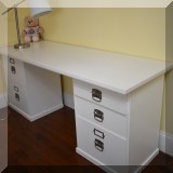 F53. Pottery Barn five-drawer desk. 30”h x 69”w x 23”d - $275 